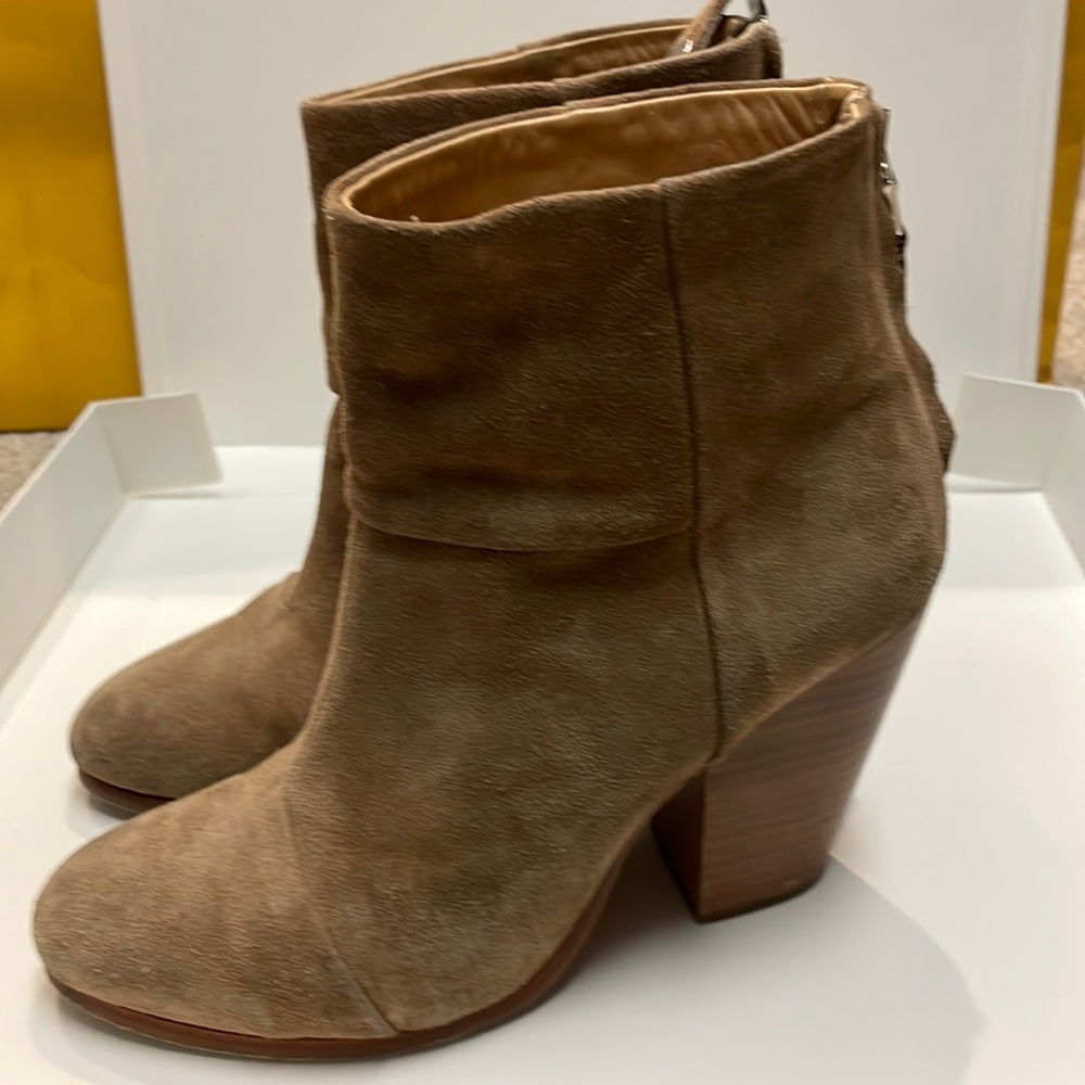 Classic Newbury Boots from Rag and Bone in tan suede, box and dust bag included